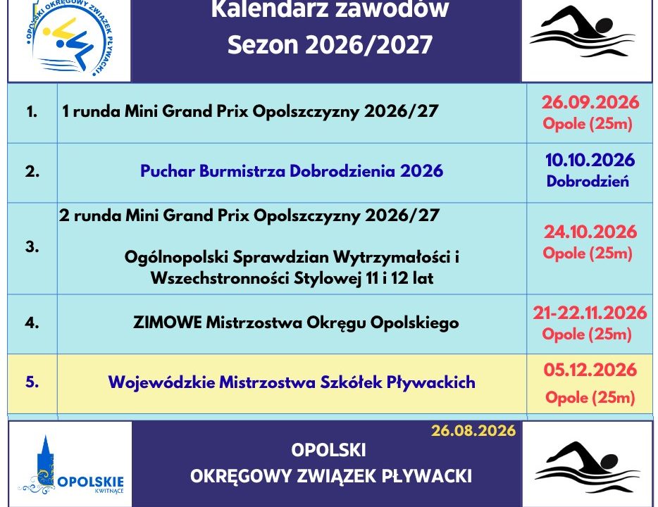 Kalendarz zawodów 2026-27